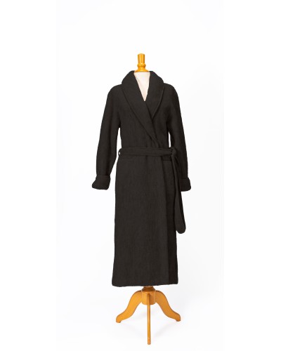robe de chambre femmes avec ceinture de couleur noir