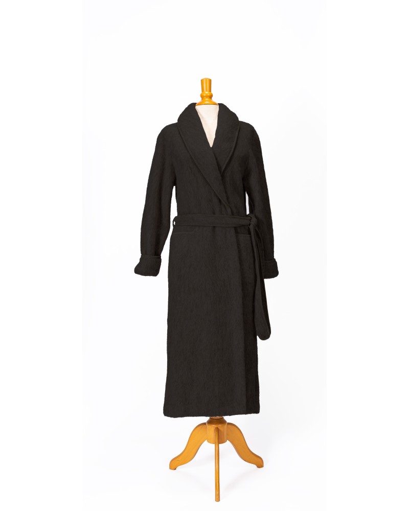 robe de chambre femmes avec ceinture de couleur noir