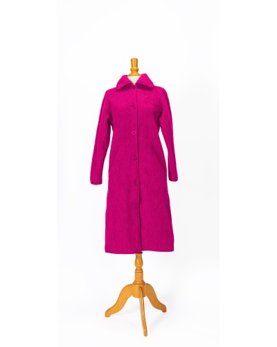 robe de chambre 3/4 de couleur rose framboise