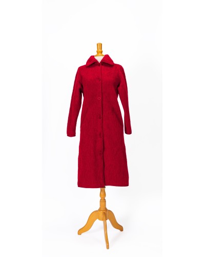 robe de chambre 3/4 de couleur rouge griotte