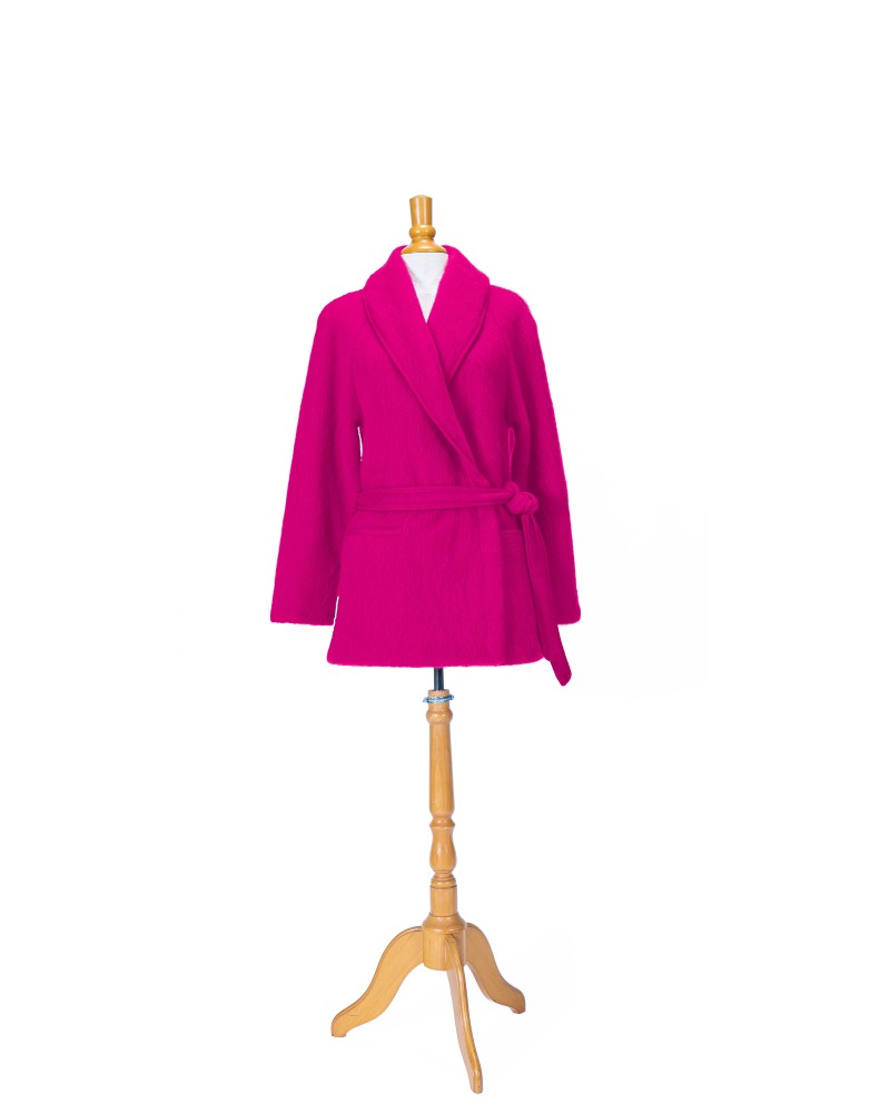 veston, veste courte pour femme de couleur rose framboise