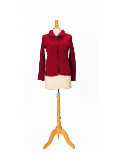veste zip femme de couleur rouge griotte