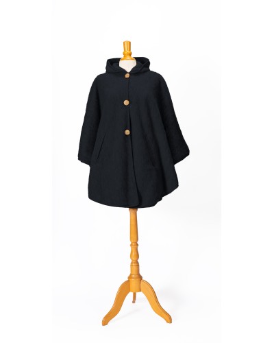 HOODED CAPE 100% WOOL