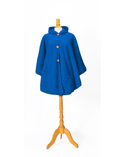 HOODED CAPE 100% WOOL