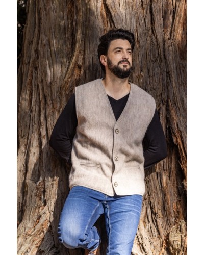 Sleeveless cardigan 100% Wool