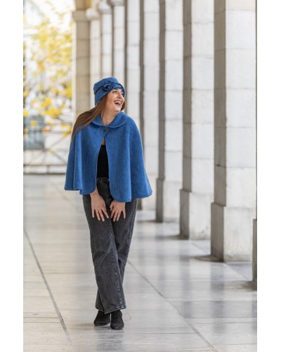 HOODED CAPE 100% WOOL