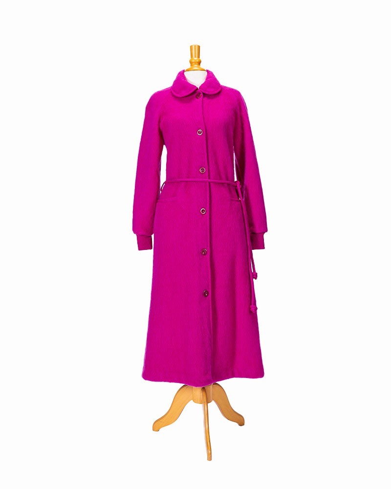 Pull Boutonné Vintage Wondra – 100% Laine, Rose Patchwork, Taille M