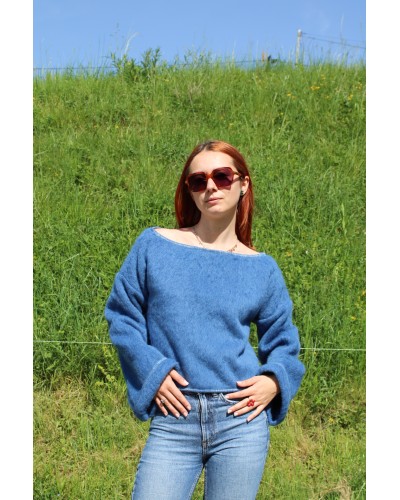 Pull paillette col bateau