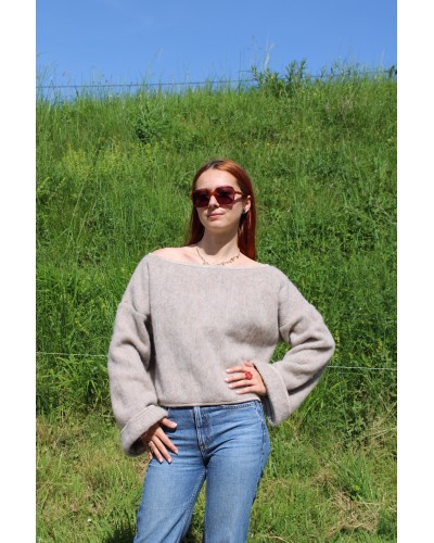 Pull paillette col bateau