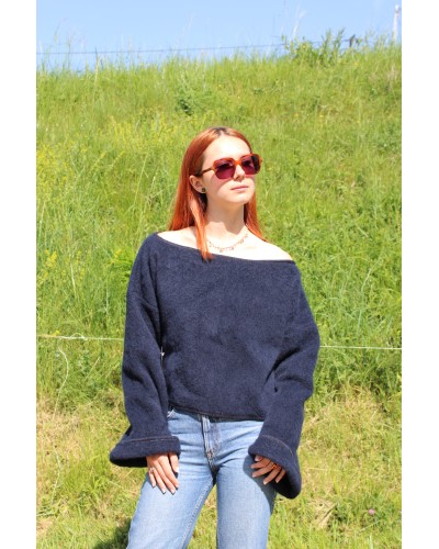 Pull paillette col bateau