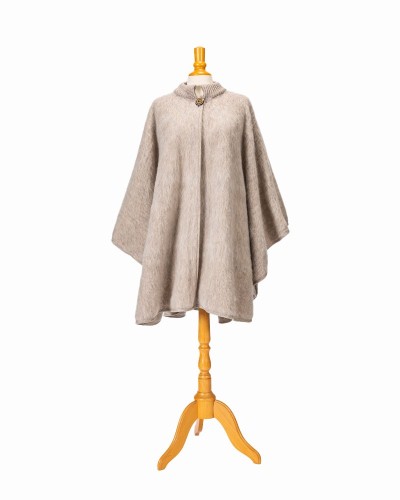 Grand poncho col tricot
